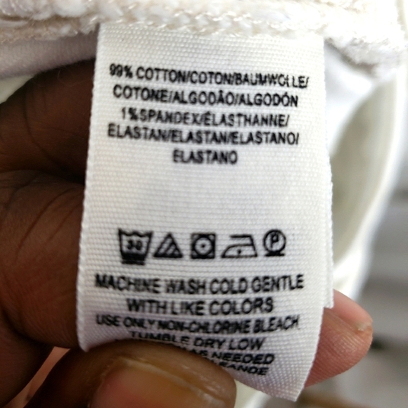 We The Free Winter White Fringed Hem Straight leg Jeans Sz 30 - Picture 14 of 15